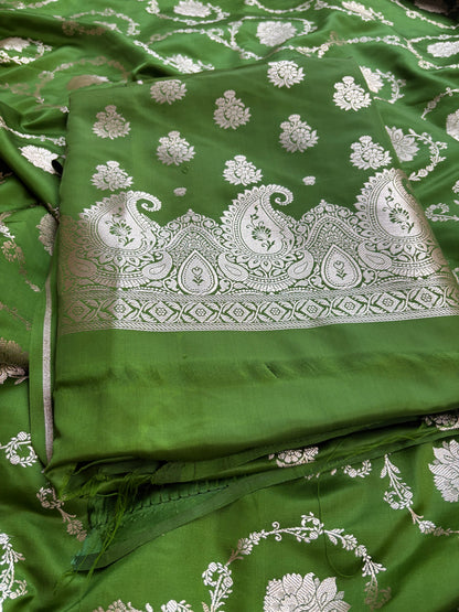 Green mashru silk 3 piece suit set