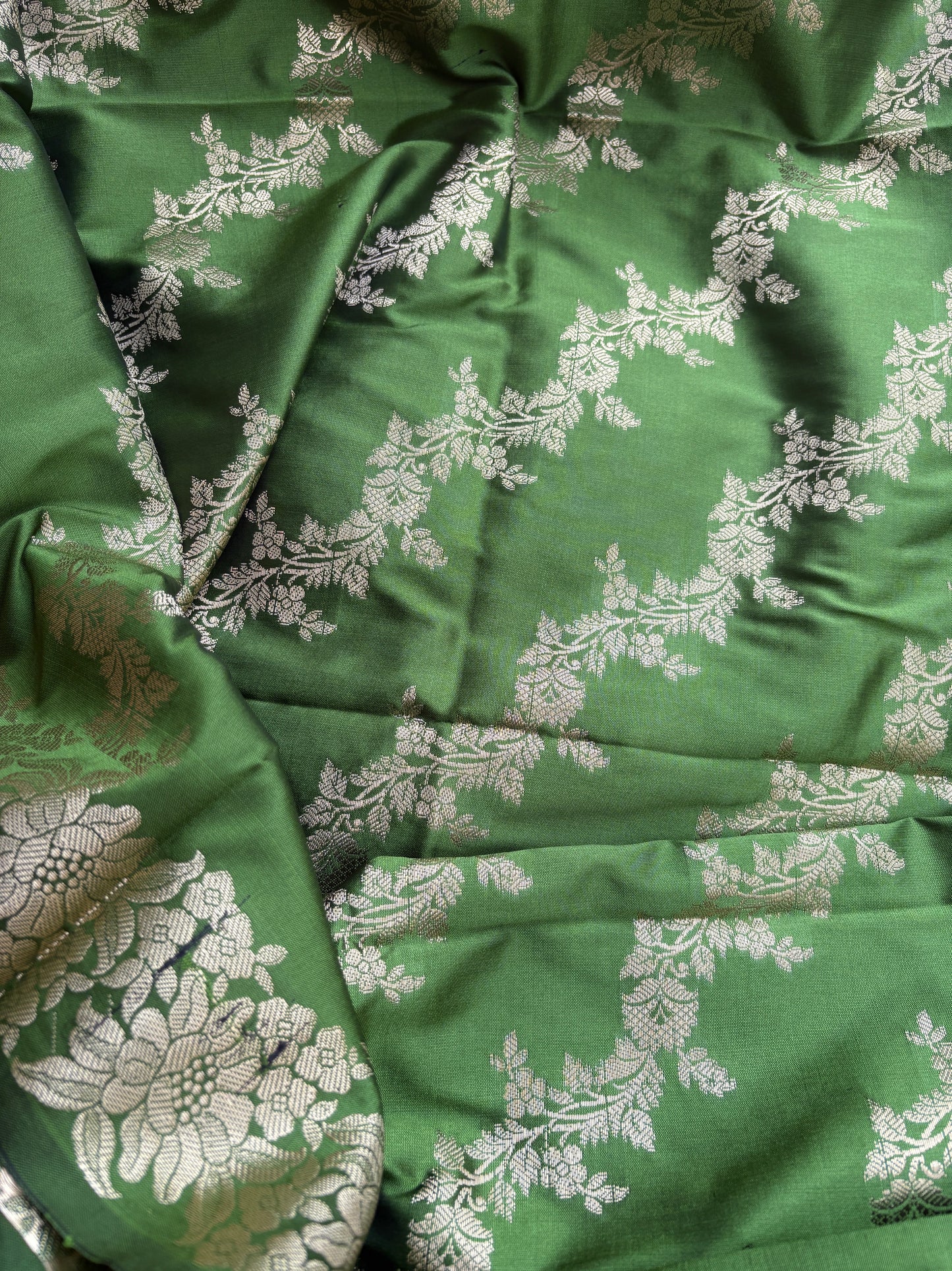 Green premium silk 3 piece suit set