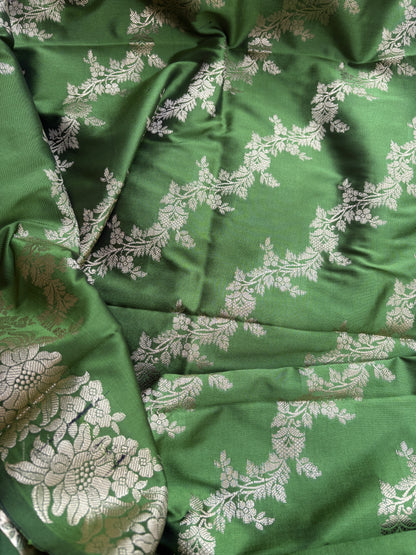 Green premium silk 3 piece suit set