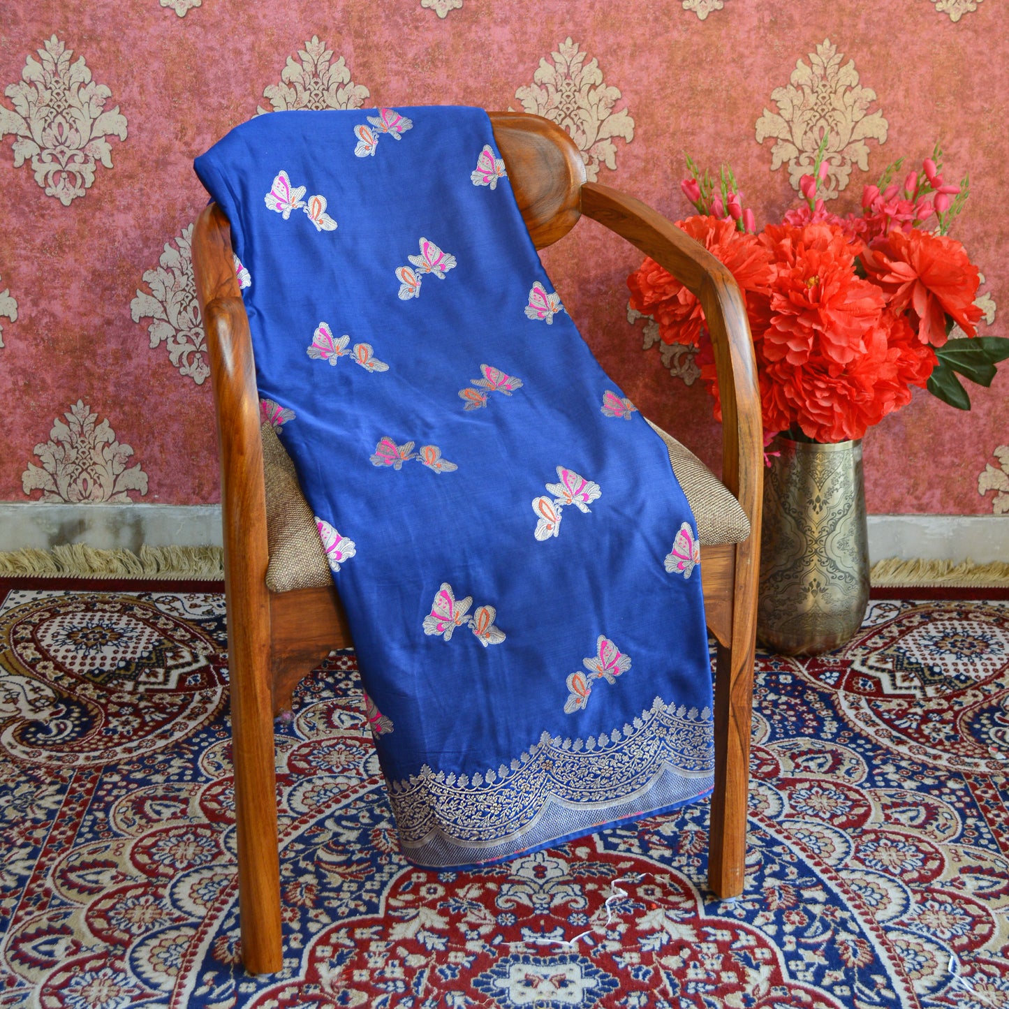 Royal Blue Mashru Silk Saree