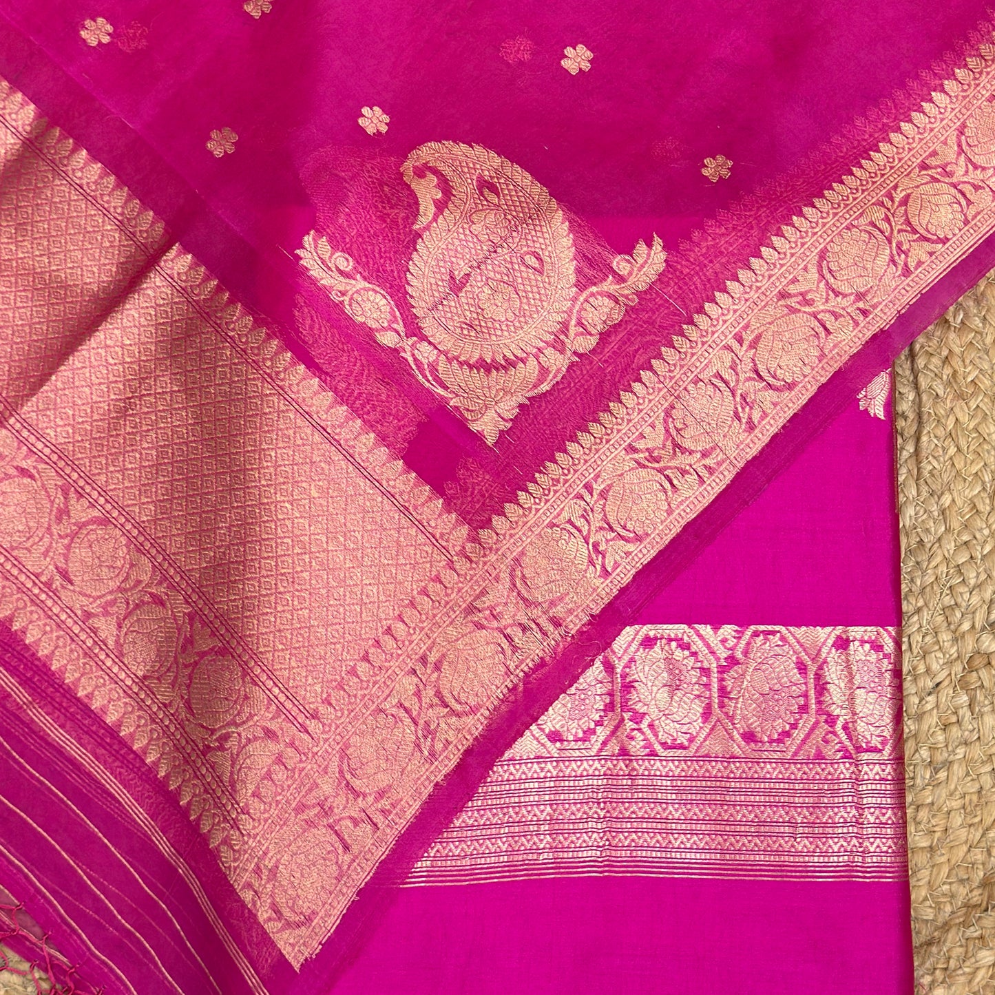 Pink Kora silk 3 piece suit set