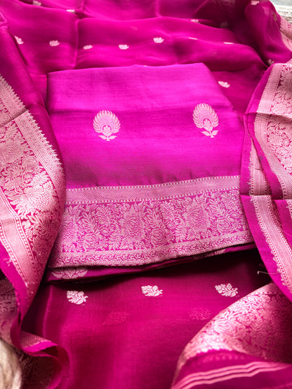 Magenta Chiniya kora suit set