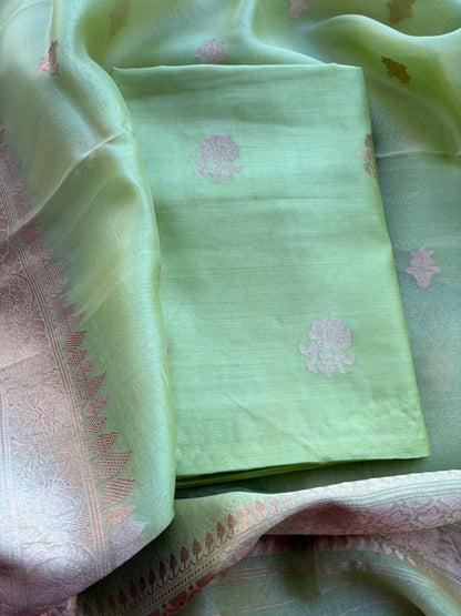 Green Chiniya  kora suit set