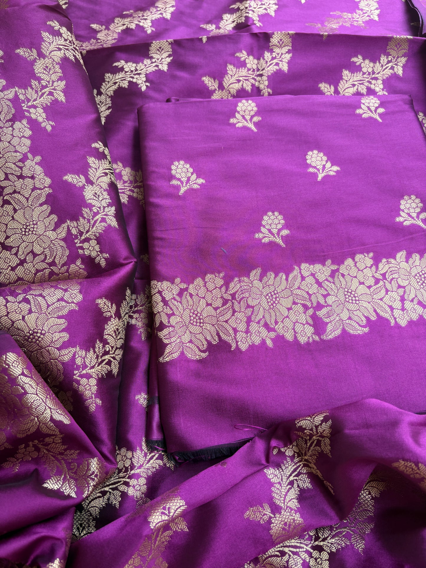 Magenta premium silk 3 piece suit set