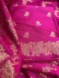 Pink premium Banarasi silk 3 piece suit set