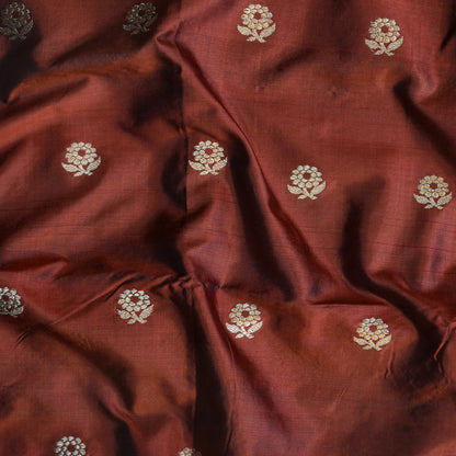 Rust katan silk fabric