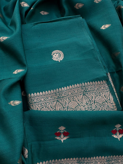 Green Chiniya silk suit set