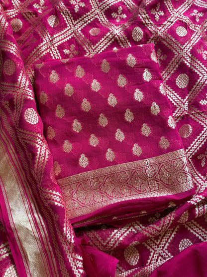 Pink Khaddi georgette suit set