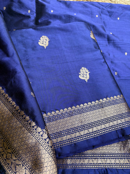 Blue katan by katan silk 3 piece suit set