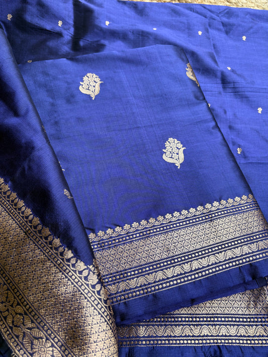 Blue katan by katan silk 3 piece suit set