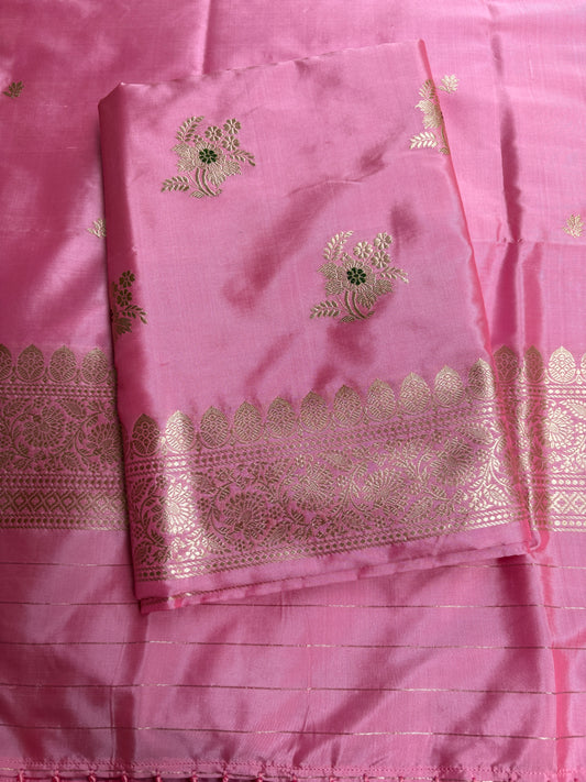 Pink Katan  by katan silk meenadar suit set