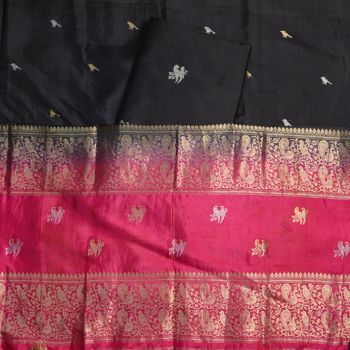 Black mango silk shaded dupatta suit set
