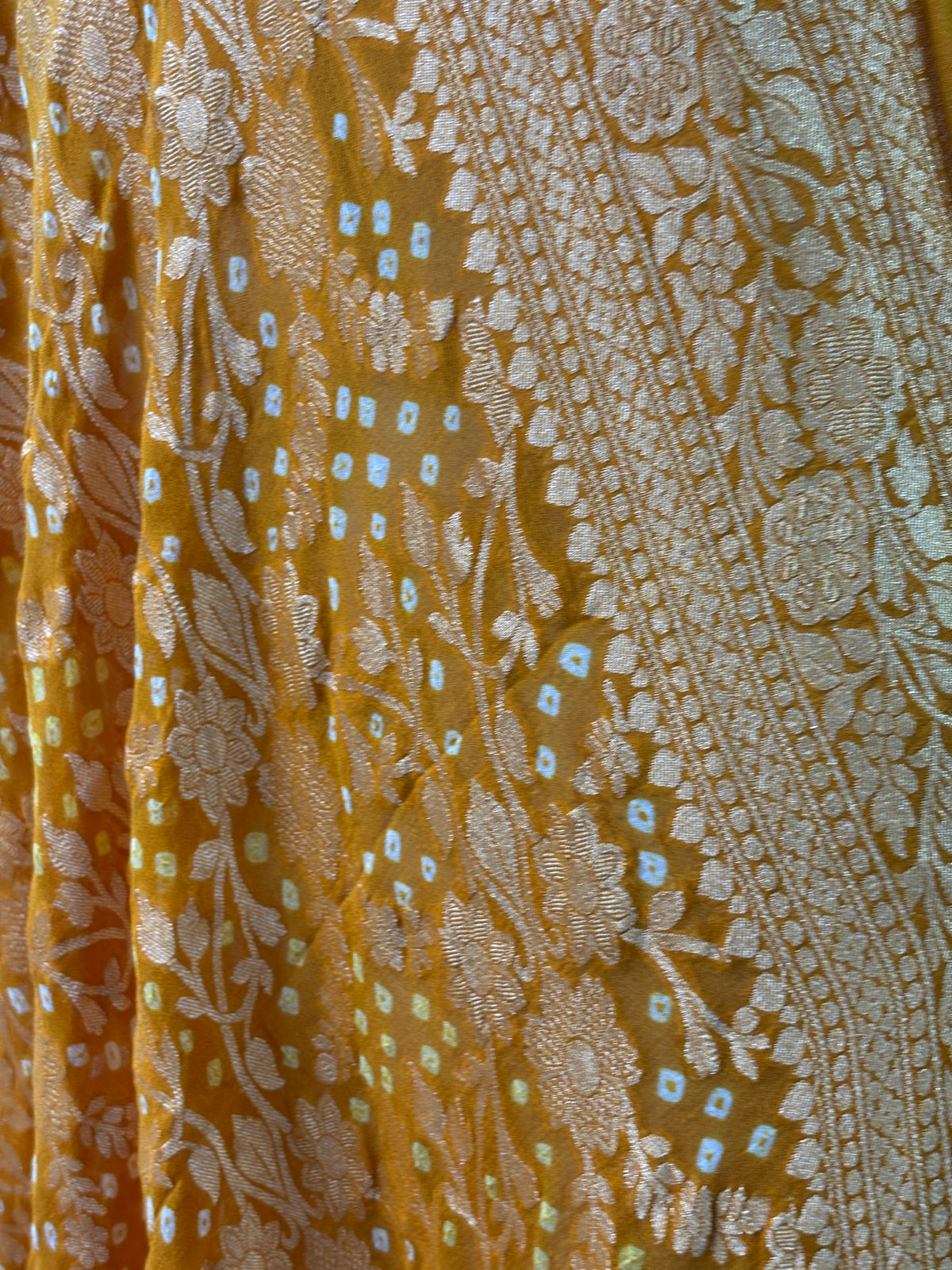Yellow Khaddi georgette dupatta