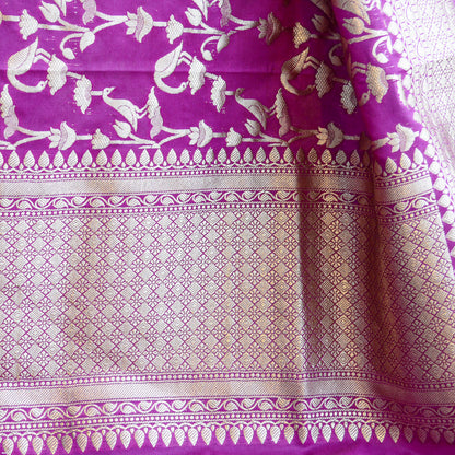 Purple Banrasi silk dupatta