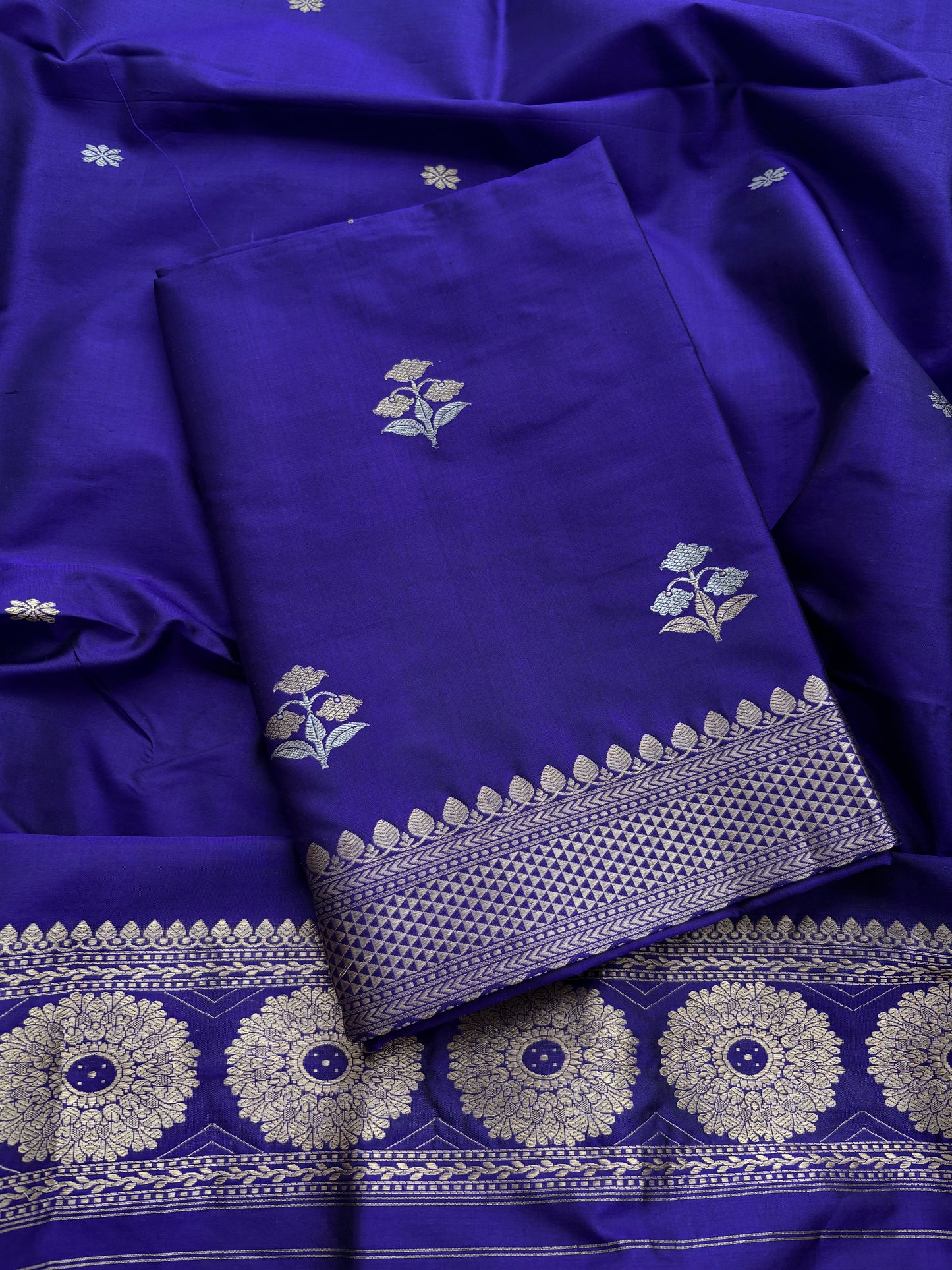 Purple Katan by katan silk kadhwa suit set