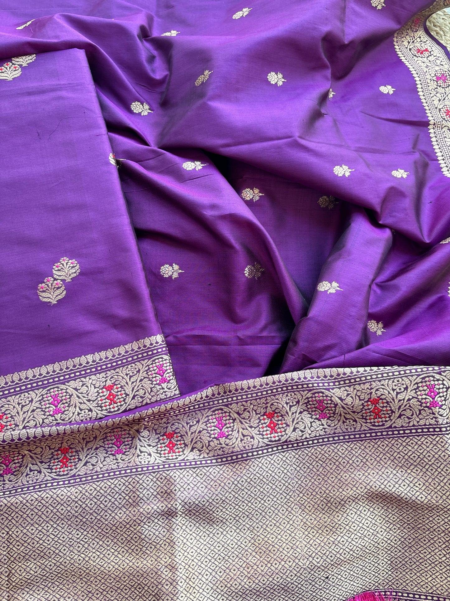 Purple katan by katan meenadar suit set