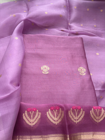 Lavender purple Chiniya silk suit set