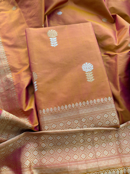 Rust katan by katan silk suit set