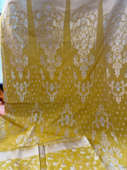 Yellow silk lehanga