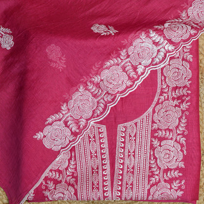 Pink Chanderi silk suit set