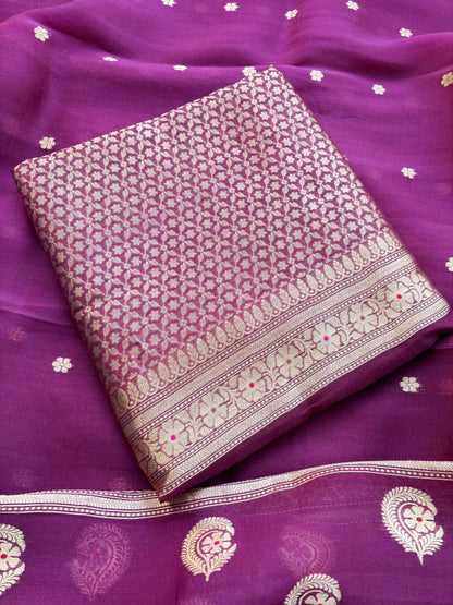 Purple kora brocade exclusive suit set