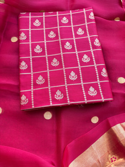 Pink Chiniya kora suit set