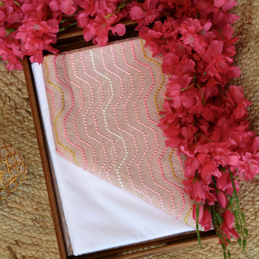 Pink colour chanderi silk kurta set