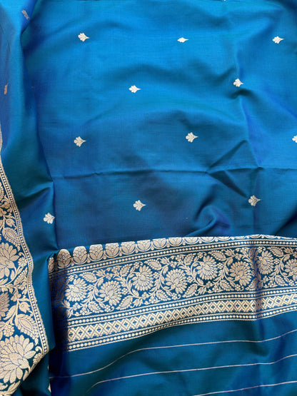 Blue katan by katan silk suit set