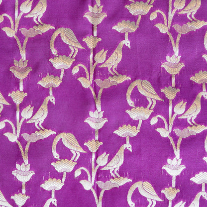Purple Banrasi silk dupatta