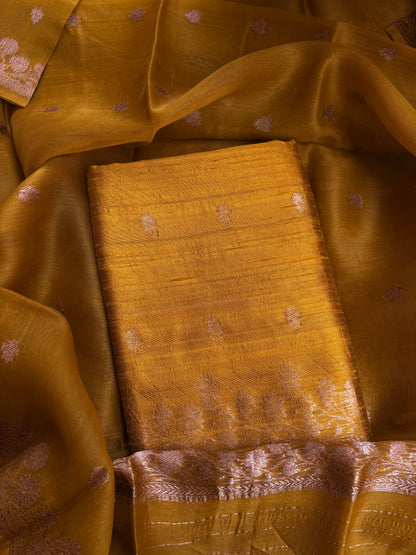 Raw silk kadhwa suit set