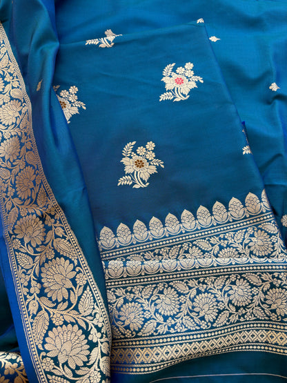 Blue katan by katan silk suit set