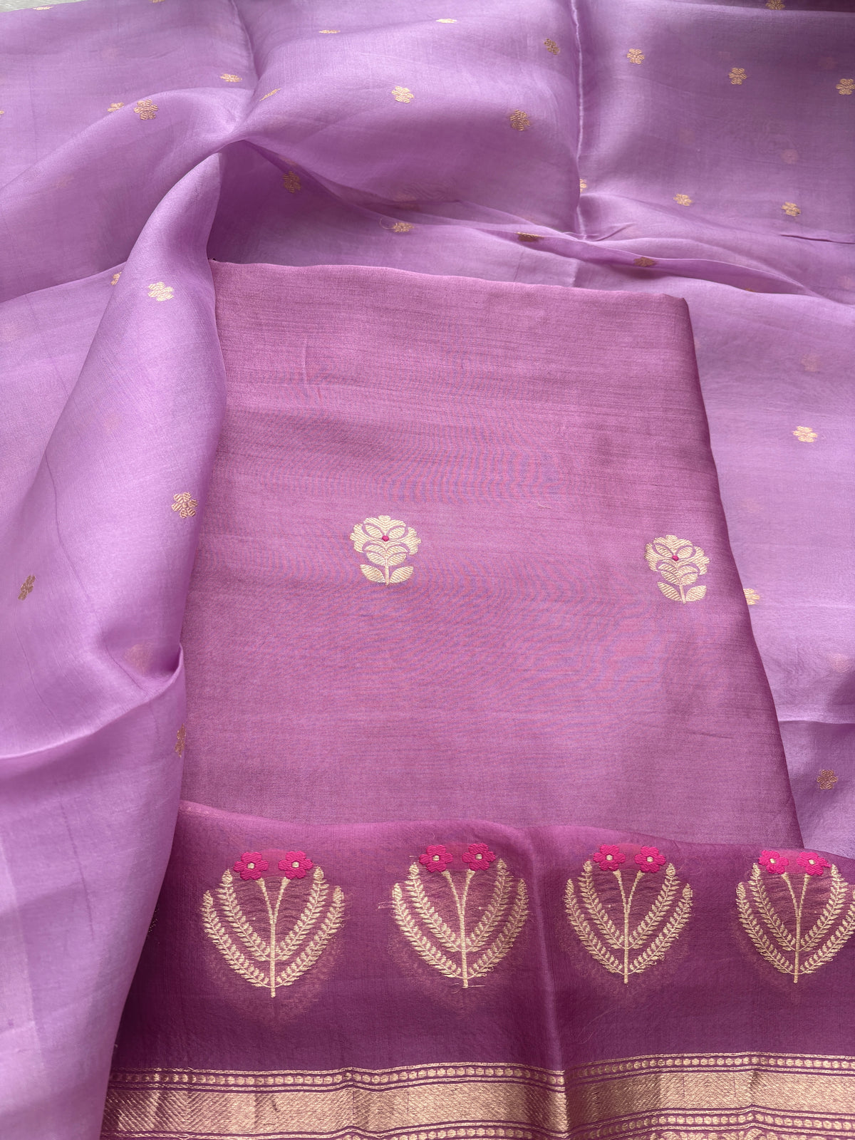 Lavender purple Chiniya silk suit set