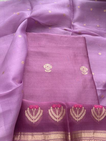 Lavender purple Chiniya silk suit set