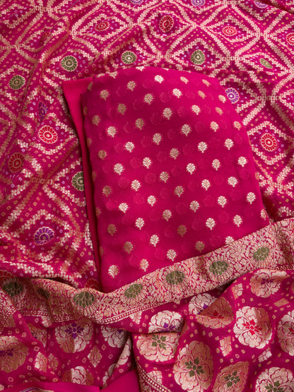 Pink Khaddi georgette 3 piece suit set