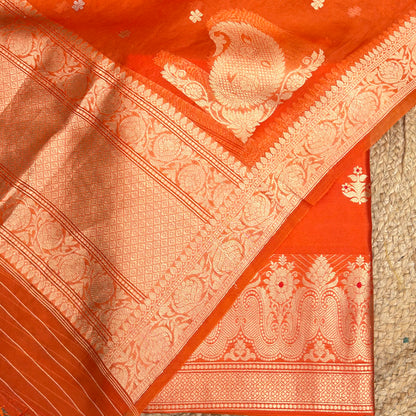 Orange mango silk suit set