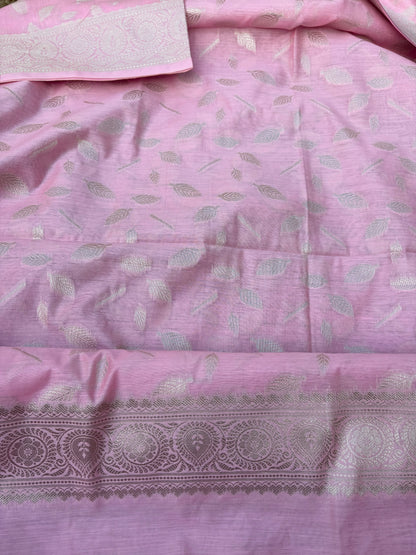 Pink cotton rangkat suit set