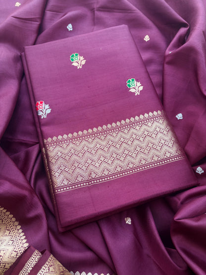 Wine katan by katan silk suit set