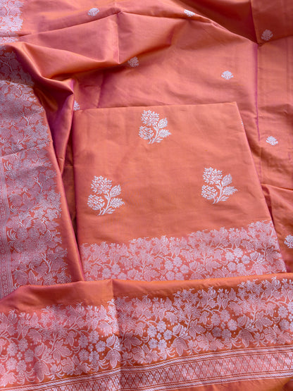 Orange katan by katan silk kadhwa suit