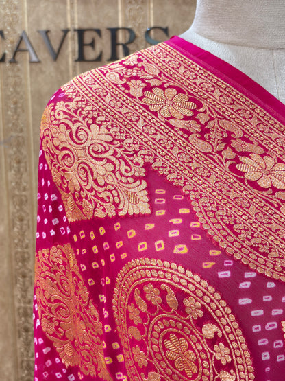 Pink bandhani dupatta