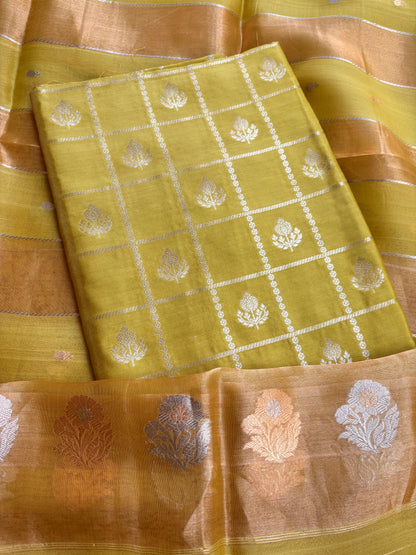 Lime green Chiniya kora suit set