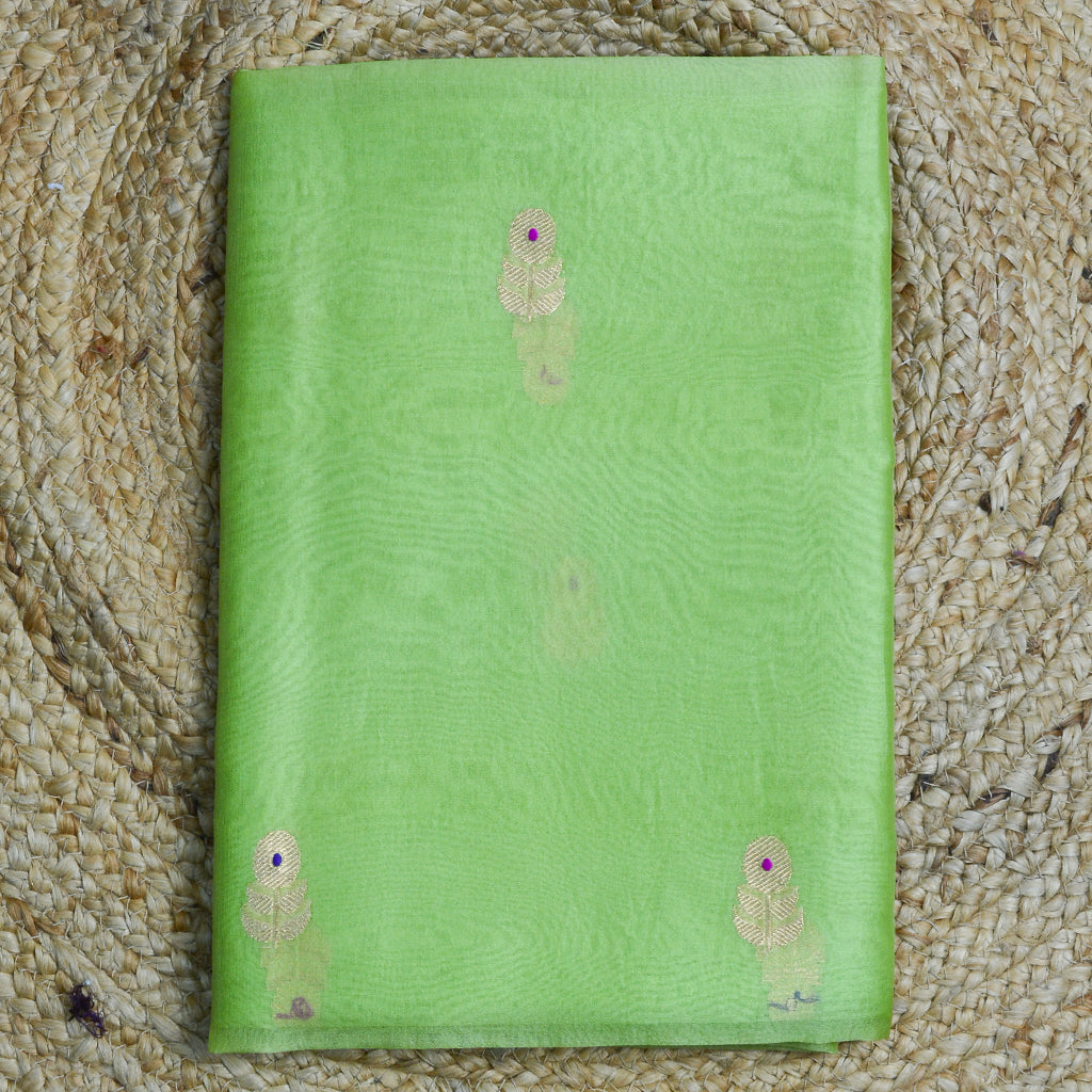 Green Kadhwa suit with shaded  dupatta