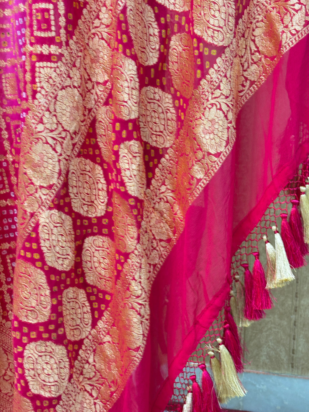 Pink shaded georgette dupatta