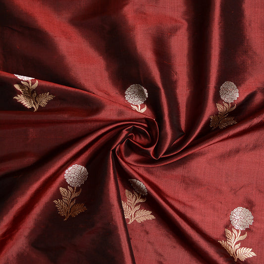 Maroon katan silk fabric