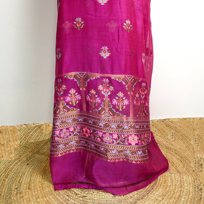 Magenta Kora silk suit set