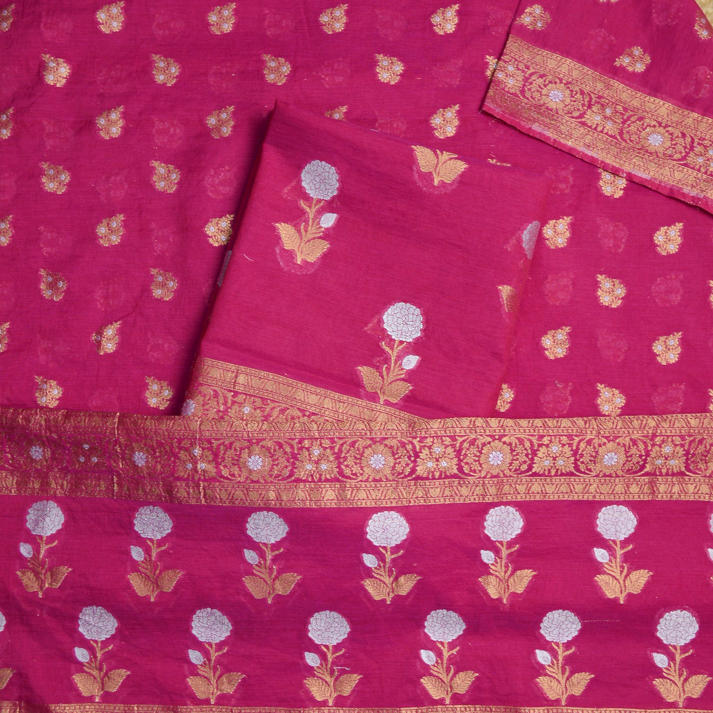 Magenta Sona Rupa Chanderi suit set.