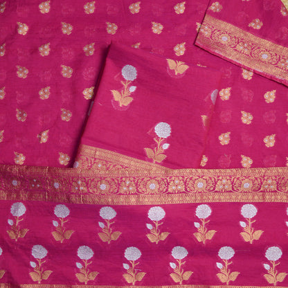 Magenta Sona Rupa Chanderi suit set.