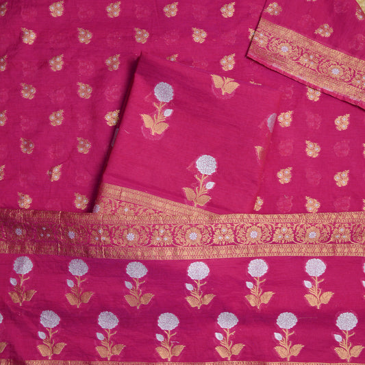 Magenta Sona Rupa Chanderi suit set.