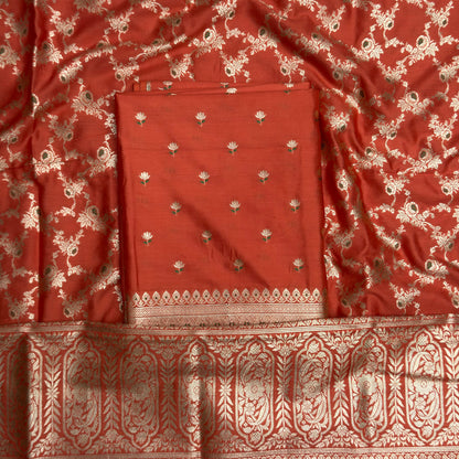 Rust mulberry silk suit set