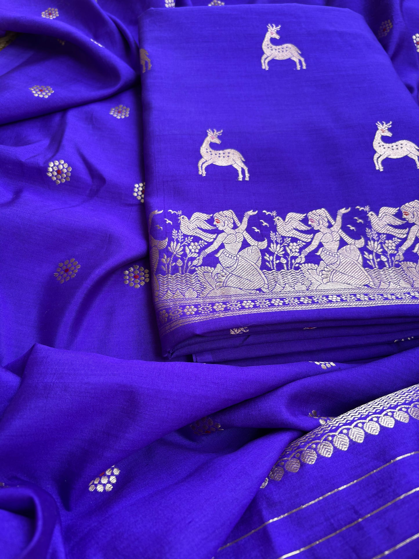 Purple Chiniya silk 3 piece suit set