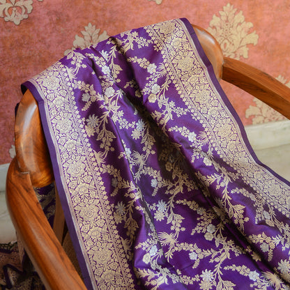 Purple katan silk dupatta